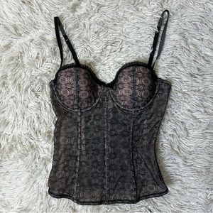 ◾️3/$25 Jessica Simpson Corset Black Lace Overlay Bustier
